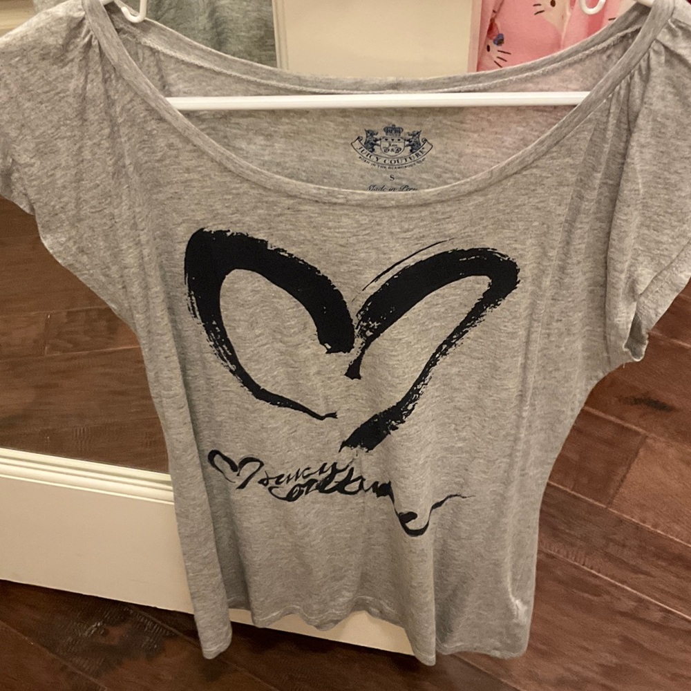 Juicy Couture Gray Heart Print Women's Top